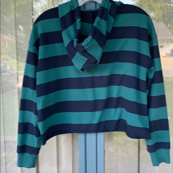 ❤️ Arizona cropped hoodie emerald navy striped - Picture 5 of 5